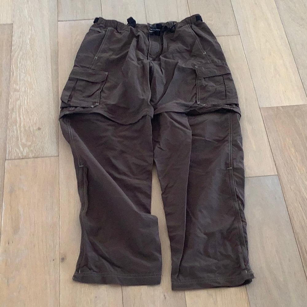 REI Khaki Zipper Leg Pants converts the shorts